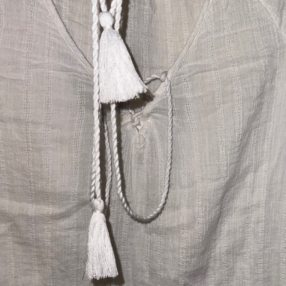 Aerie Cream Blouse with Tie Front - Picture 3 of 5